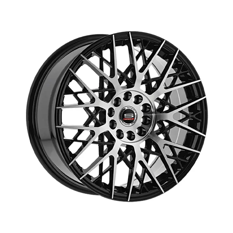 Spec-1 Sp-53 Gloss Black & Machined 18X8 4X100/4X114.3 73.1 Hub 38 Offset Black Wheel Rim 1