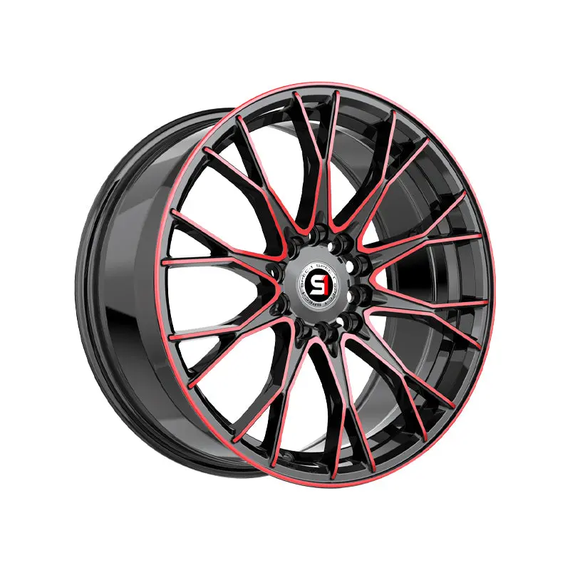 Spec-1 Sp-59 Gloss Black & Red Machined 17X7.5 5X114.3/5X120 73.1 Hub 42 Offset Black, Red Wheel Rim 1
