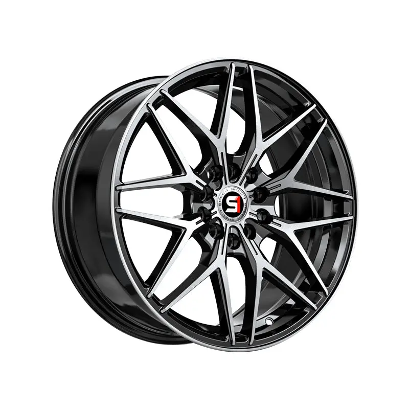 Spec-1 Sp-60 Gloss Black & Machined 17X7.5 4X100/4X114.3 73.1 Hub 42 Offset Black Wheel Rim 1