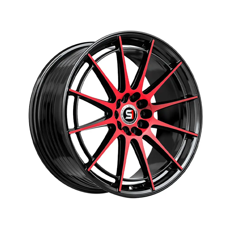 Spec-1 Sp-64 Gloss Black & Red Machined 18X9 4X100/4X114.3 73.1 Hub 38 Offset Black, Red Wheel Rim 1