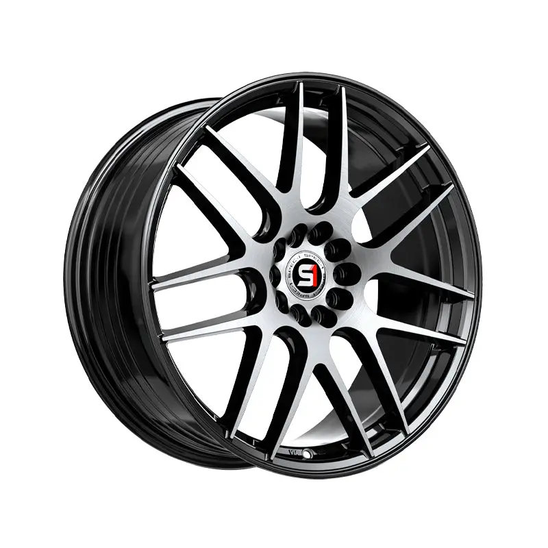 Spec-1 Sp-65 Gloss Black & Machined 18X8 4X100/4X114.3 73.1 Hub 34 Offset Black Wheel Rim 1