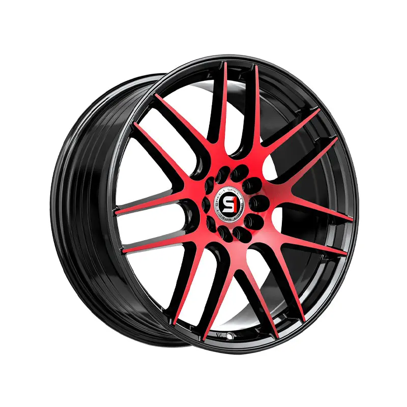 Spec-1 Sp-65 Gloss Black & Red Machined 18X8 4X100/4X114.3 73.1 Hub 34 Offset Black, Red Wheel Rim 1