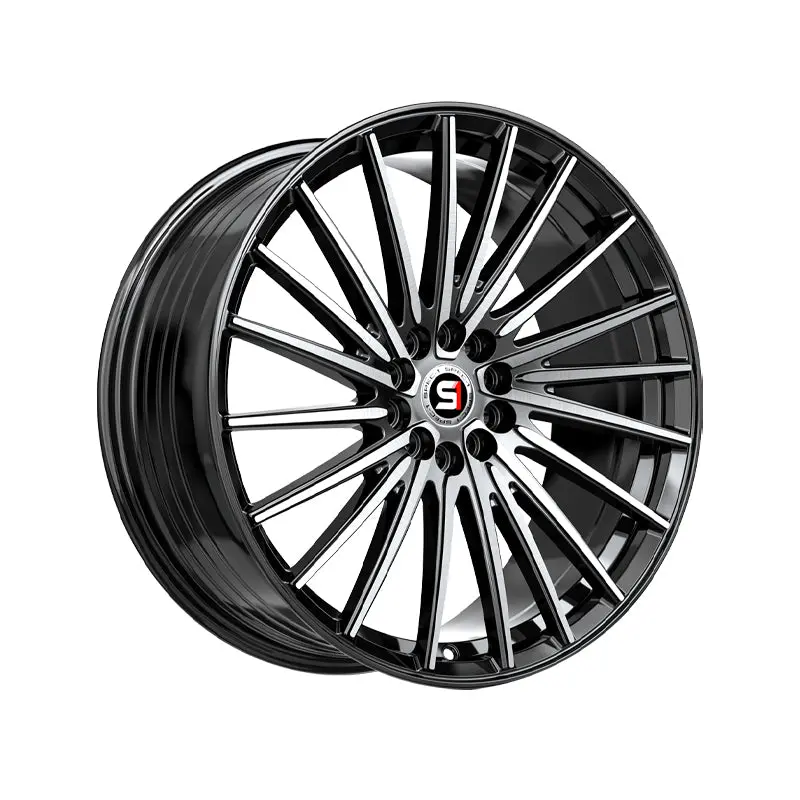 Spec-1 Sp-68 Gloss Black & Machined 17X7.5 5X112/5X114.3 73.1 Hub 42 Offset Black Wheel Rim 1