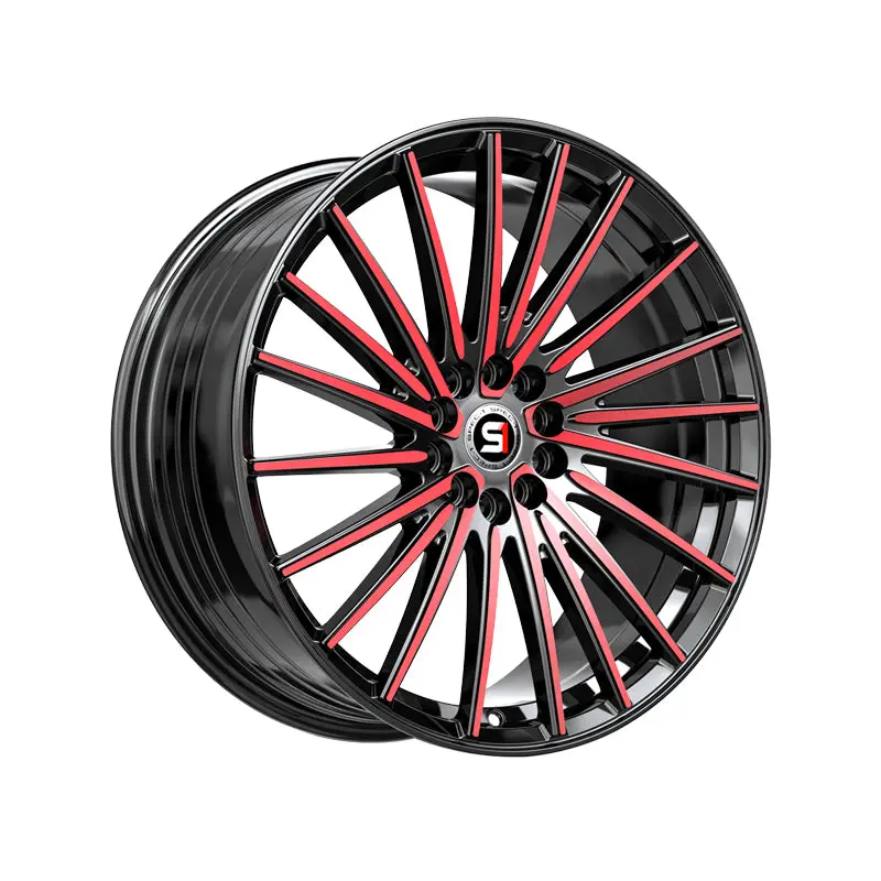Spec-1 Sp-68 Gloss Black & Red Machined 18X8 4X100/4X114.3 73.1 Hub 38 Offset Black, Red Wheel Rim 1