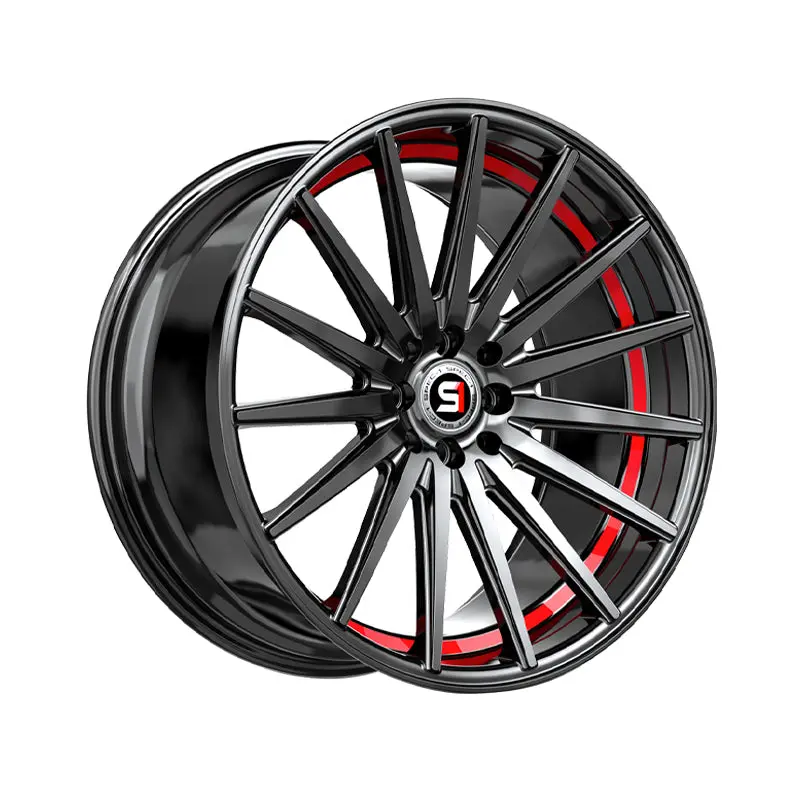 Spec-1 Sp-69 Gloss Black & Red Undercut 17X7.5 5X108/5X114.3 73.1 Hub 42 Offset Black, Red Wheel Rim 1