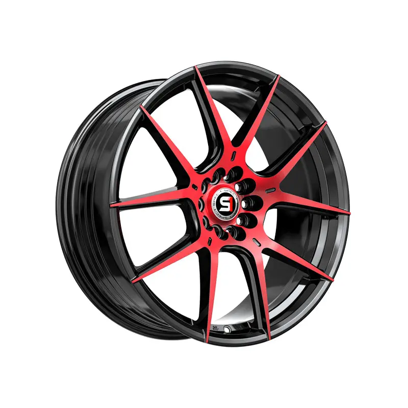 Spec-1 Sp-71 Gloss Black & Red Machined 17X8 5X114.3/5X120 73.1 Hub 42 Offset Black, Red Wheel Rim 1