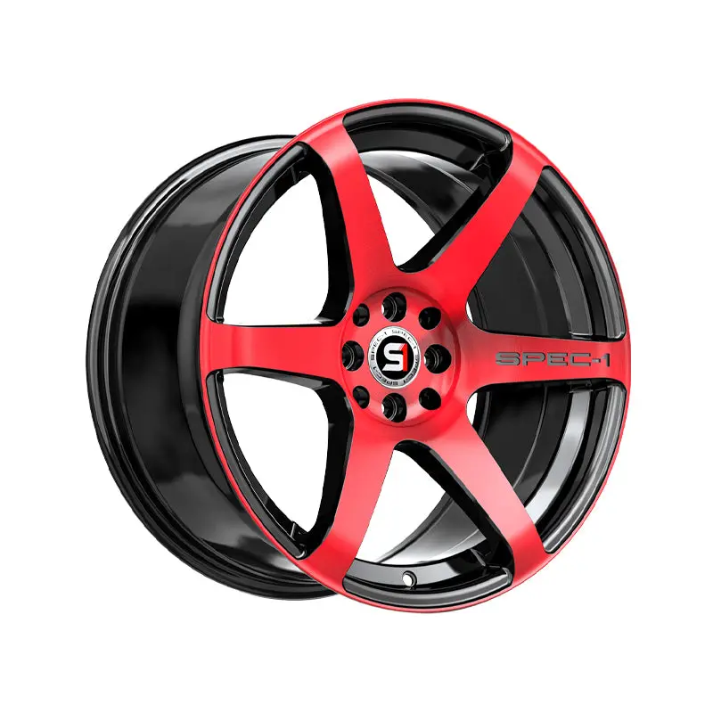 Spec-1 Spt-32 Gloss Black & Red Machined 17X8 4X100/4X114.3 73.1 Hub 42 Offset Black, Red Wheel Rim 1