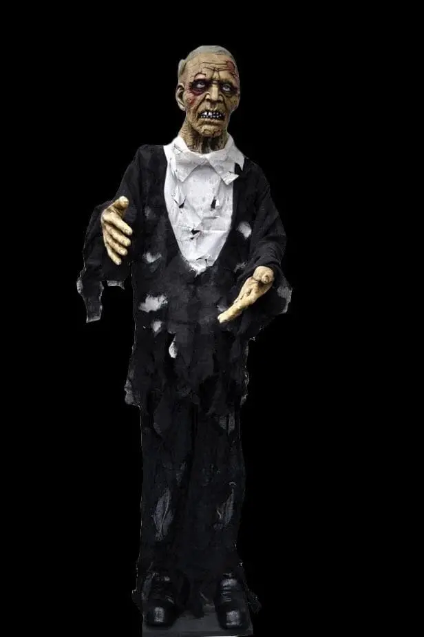 "Standing Old Zombie With Light Up Eyes" Halloween Prop 1
