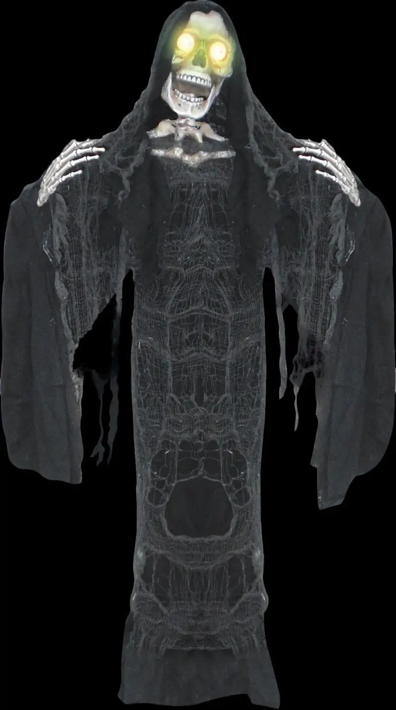 "Standing Reaper With Moving Jaw" Electric Animated Halloween Prop 1