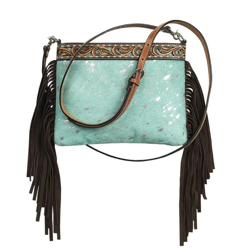 Teal Acid Wash Concealed Carry Purse 1