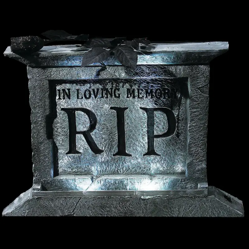Tombstone Pedestal With Rose Halloween Decoration 1