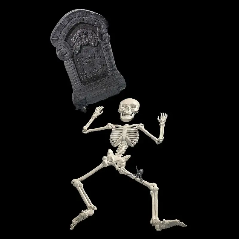 Tombstone & Skeleton Graveyard Halloween Decorations Set 1