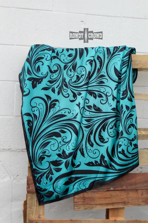 Tooled Turquoise Wild Rag 1