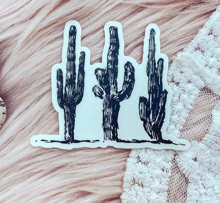 Tres Amigos Cactus Sticker 1