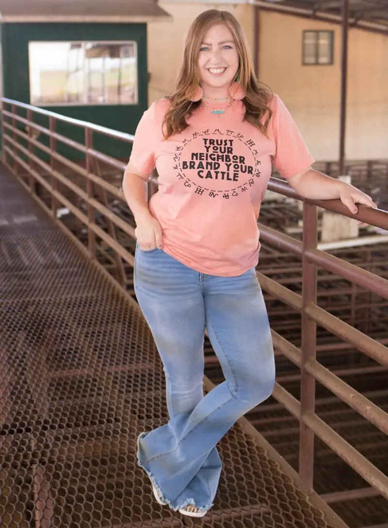 Trust Your Neighbor Brand Your Cattle Tee 1