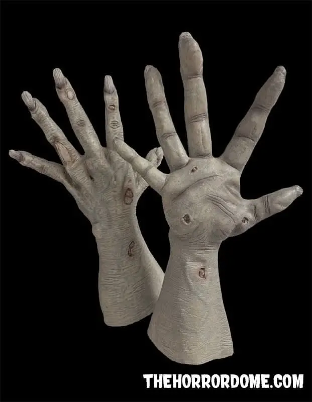 "Ultra Zombie Hands Gray" Deluxe Halloween Costume Gloves 1