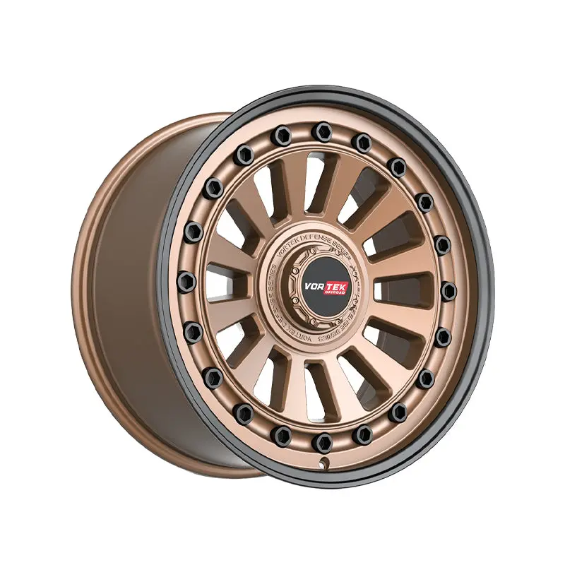 Vortek Vrd-702 Matte Bronze With Black Bolts & Lip 20X9.5 Blank 78.1 Hub -12 Offset Bronze, Black Wheel Rim 1