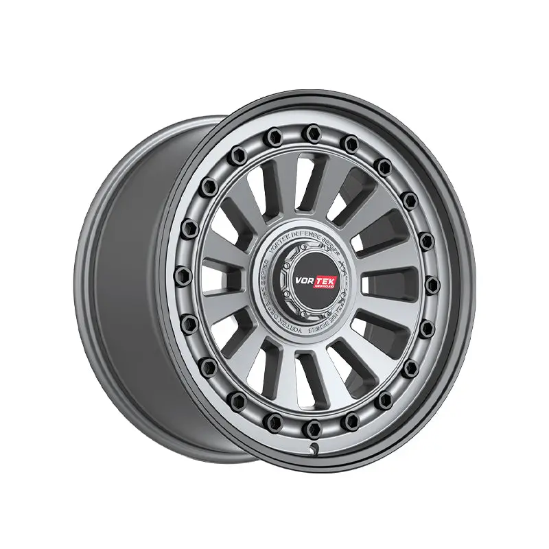 Vortek Vrd-702 Matte Gunmetal With Black Bolts & Lip 18X9 5X127/5X139.7 78.1 Hub 0 Offset Black Wheel Rim 1