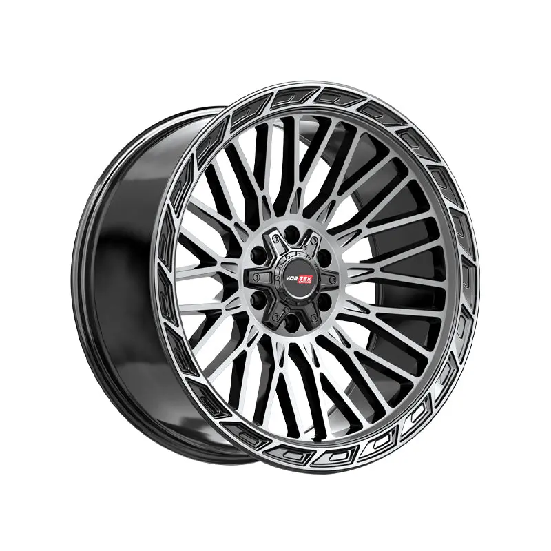 Vortek Vrp-502 Black Diamond Cut With Dark Tint 20X9 6X135/6X139.7 106.1 Hub 18 Offset Black Wheel Rim 1