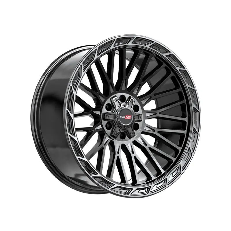 Vortek Vrp-502 Gloss Black Center & Diamond Cut Ring With Dark Tint 20X10 6X135/6X139.7 106.1 Hub -18 Offset Black Wheel Rim 1