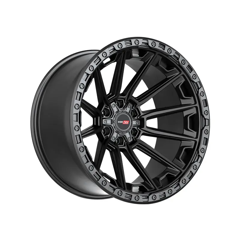 Vortek Vrt-601 Matte Black 17X9 6X135/6X139.7 106.1 Hub -12 Offset Black Wheel Rim 1