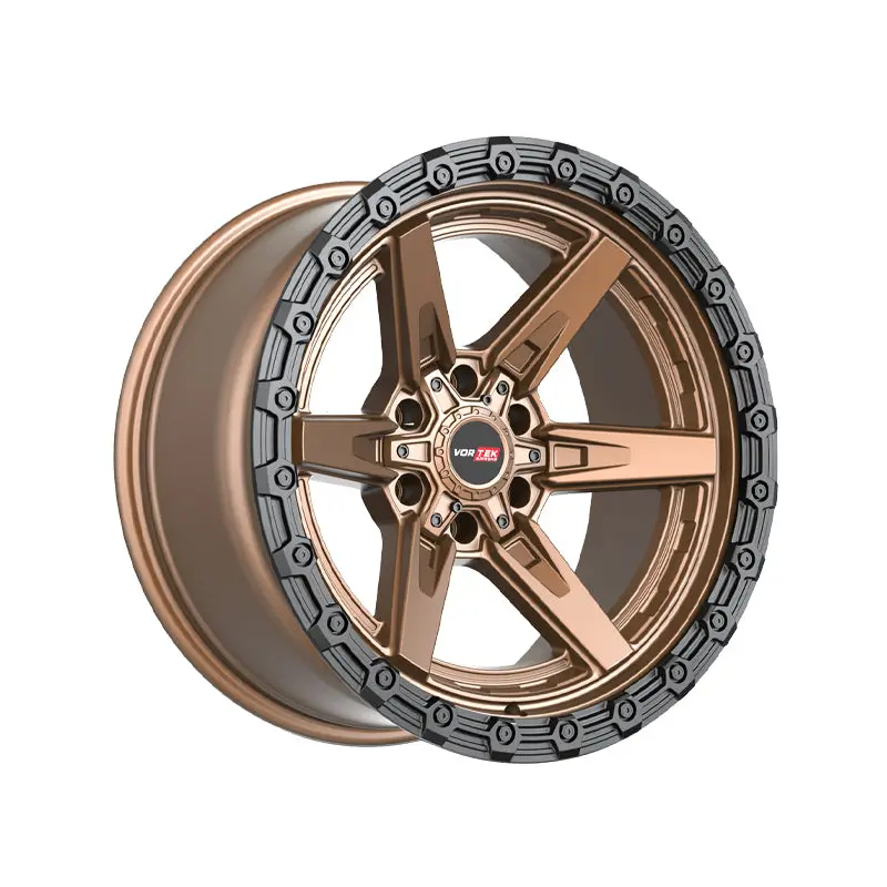 Vortek Vrt-602 Matte Bronze With Black Bead Ring 20X9 6X135/6X139.7 106.1 Hub 20 Offset Bronze, Black Wheel Rim 1
