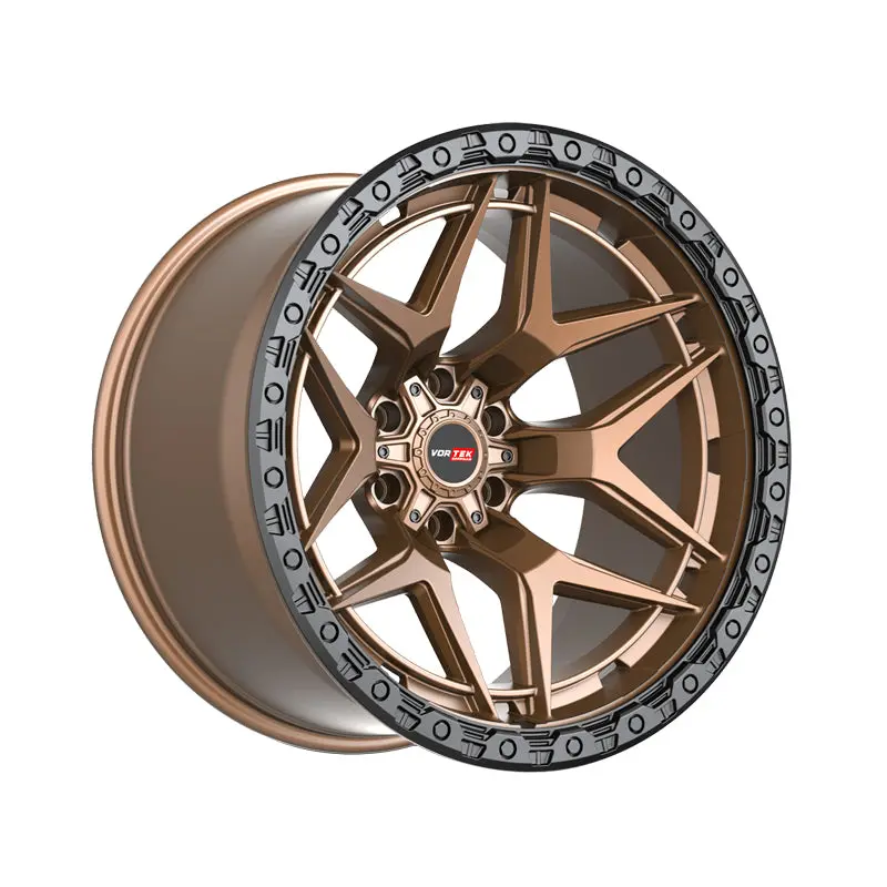 Vortek Vrt-603 Matte Bronze With Black Bead Ring 20X9.5 8X170 125.1 Hub 18 Offset Bronze, Black Wheel Rim 1