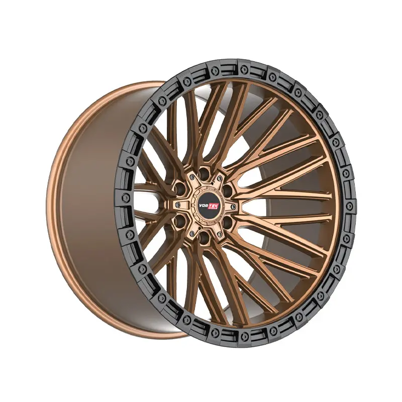 Vortek Vrt-608 Matte Bronze With Black Bead Ring 20X10 6X135/6X139.7 106.1 Hub -24 Offset Bronze, Black Wheel Rim 1