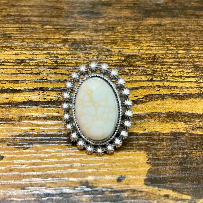 White Buffalo Oval Ring 1
