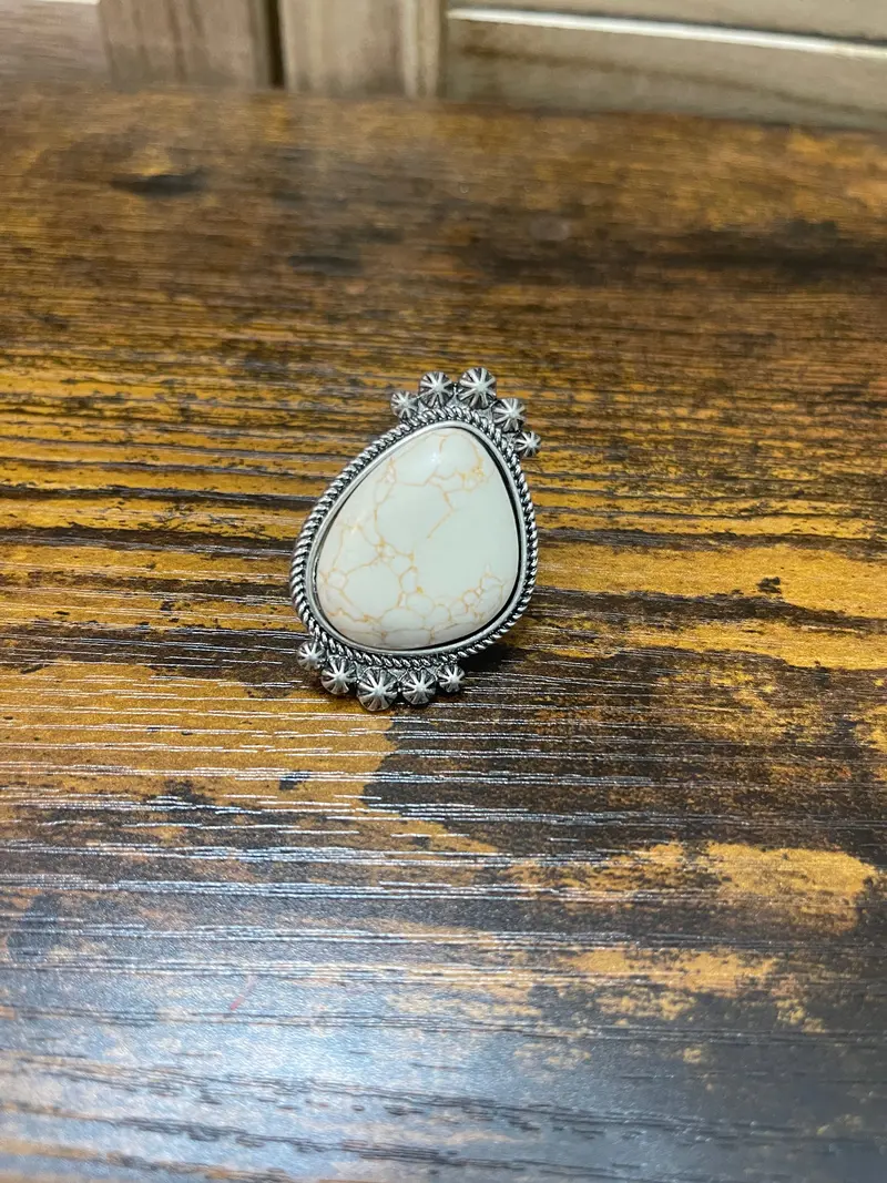 White Buffalo Slab Ring 1