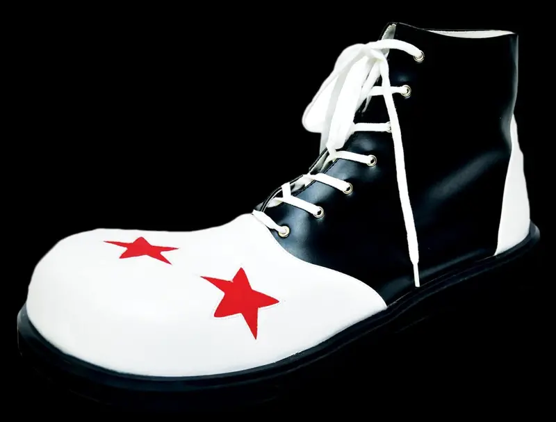 "Wingtip - Black/White" Clown Shoes 1