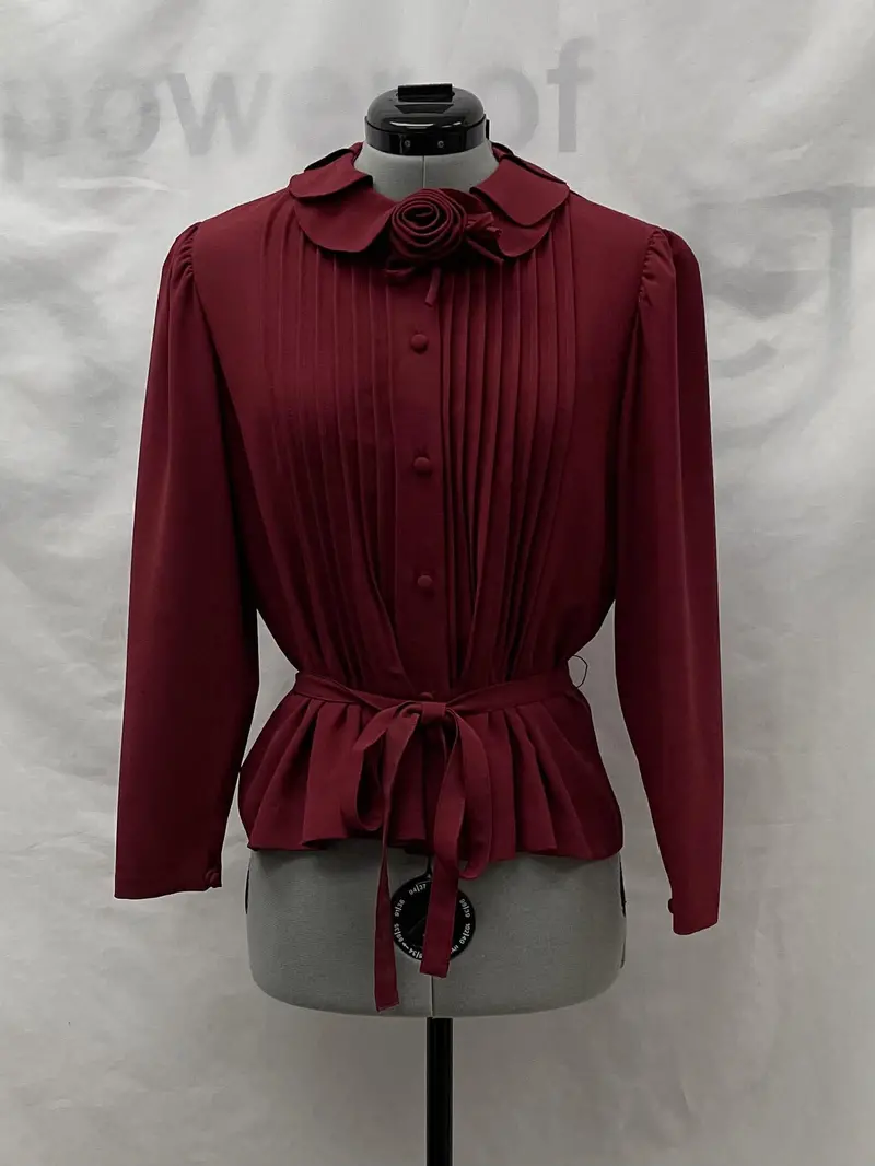 Women's Albert Nipon 2 Piece Long Sleeve Blouse & Skirt Set, 12 1