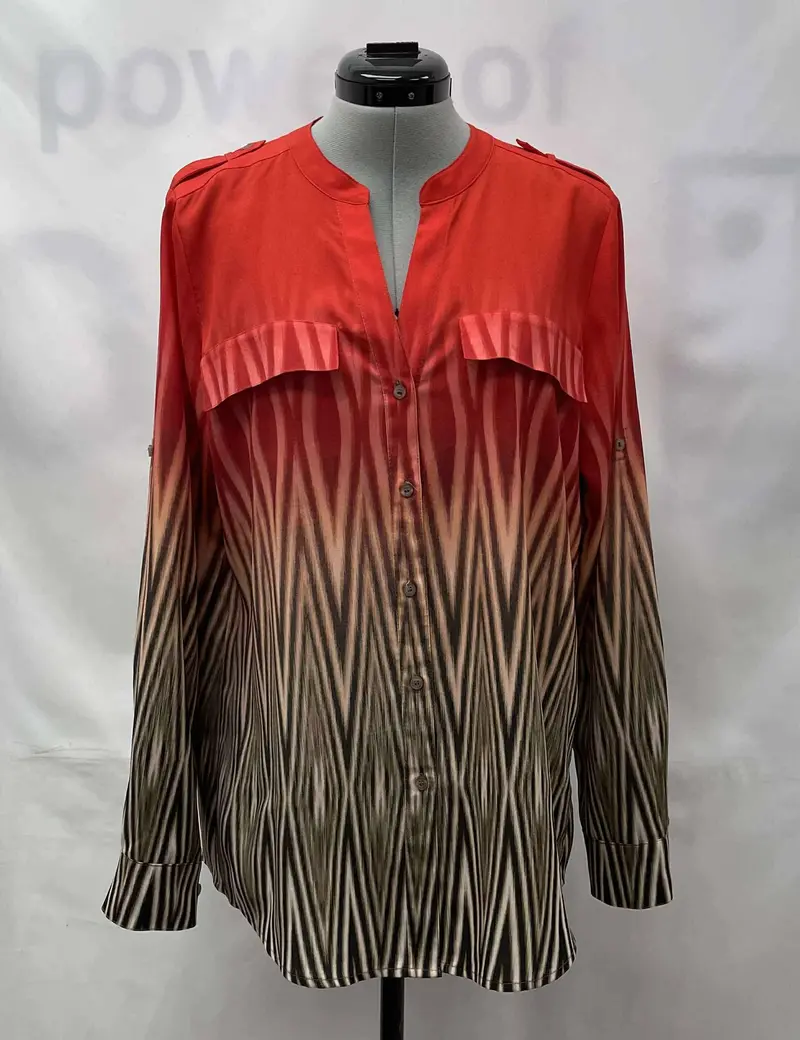 Women's Calvin Klein Long Sleeve Blouse, Medium 1