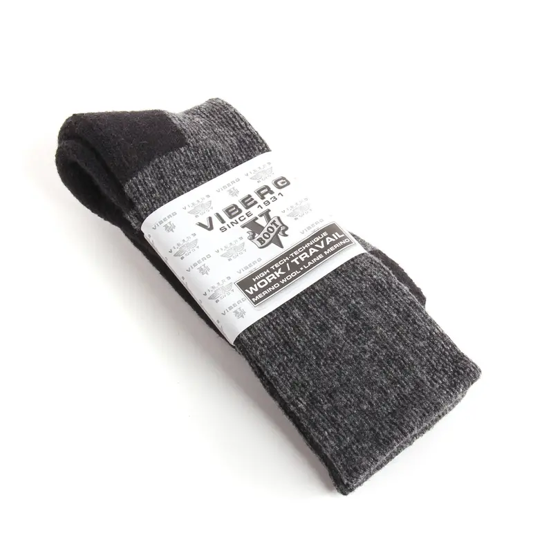 Wool Work Socks, Black/Grey 1