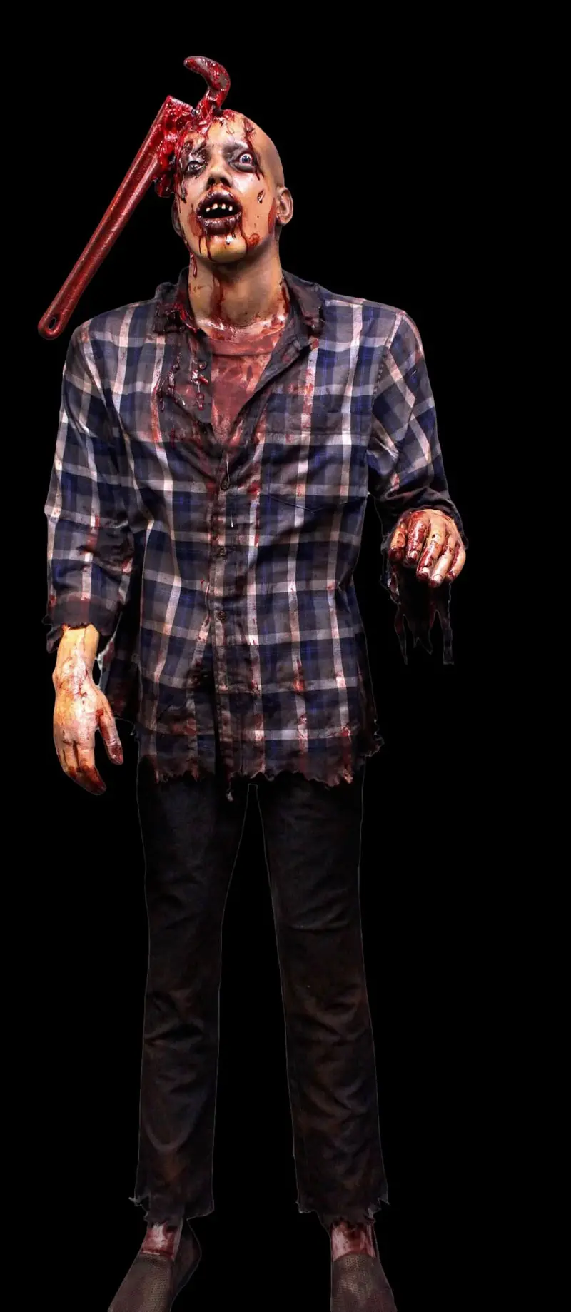 "Wrench Smashed Oscar Zombie" Professional Full Body Halloween Prop 1