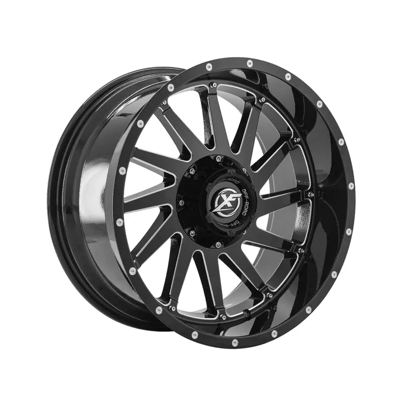 Xf Off-Road Xf-216 Gloss Black & Milled 20X10 6X135/6X139.7 106.4 Hub -12 Offset Black Wheel Rim 1