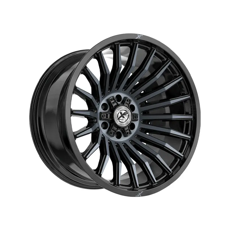 Xf Off-Road Xf-231 Gloss Black & Machined Titanium Double Dark Tint 20X9 5X127/5X139.7 78.1 Hub 0 Offset Black Wheel Rim 1