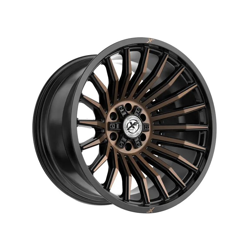 Xf Off-Road Xf-231 Satin Black & Bronze Machined Double Dark Tint 20X10 6X135/6X139.7 106.4 Hub -24 Offset Silver Wheel Rim 1