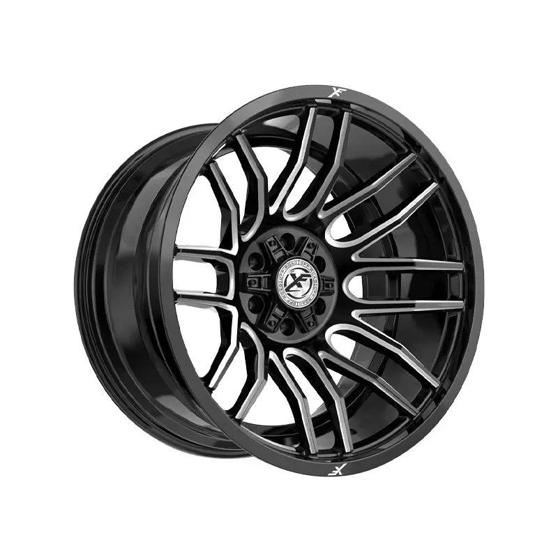 Xf Off-Road Xf-232 Gloss Black & Milled 20X10 6X135/6X139.7 106.4 Hub -24 Offset Black Wheel Rim 1