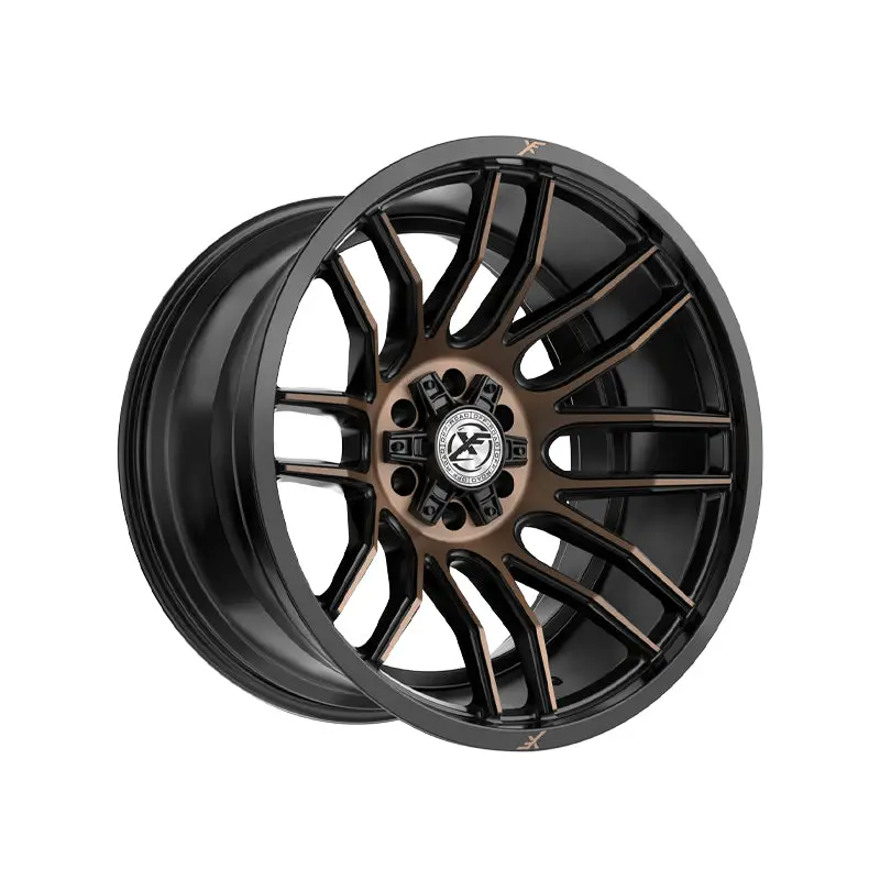 Xf Off-Road Xf-232 Satin Black & Bronze Machined Double Dark Tint 17X9 5X127/5X139.7 78.1 Hub 0 Offset Silver Wheel Rim 1
