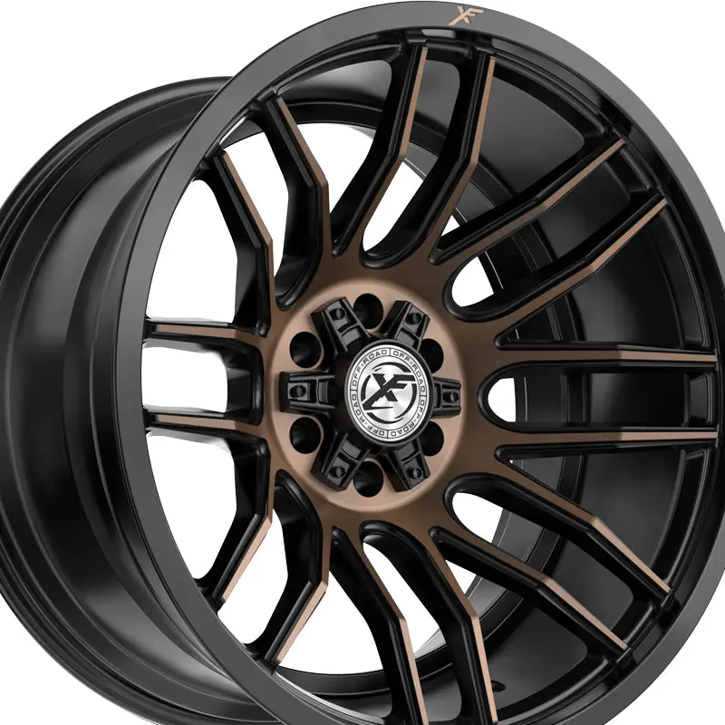Xf Off-Road Xf-232 Satin Black & Bronze Machined Double Dark Tint 17X9 5X127/5X139.7 78.1 Hub 0 Offset Silver Wheel Rim 2