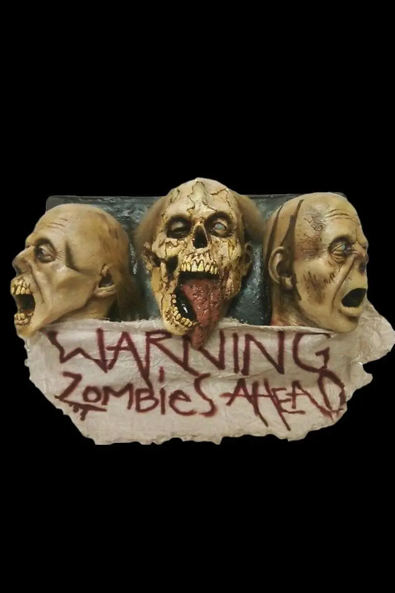 "Zombie Wall Plaque - 3 Faced" Hanging Halloween Decoration 1