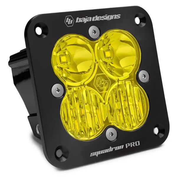 Baja Designs Squadron Pro Led Light Pod – Flush-Mount, Black Housing With Amber Lens, Driving/Combo Beam Pattern 1