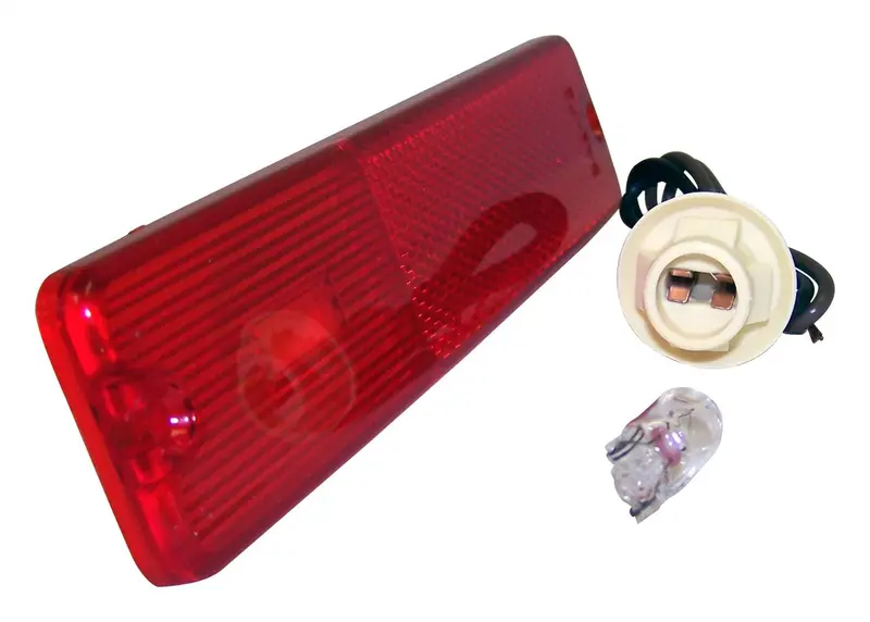 Crown Automotive Jeep Side Marker Light Kit – Front, Red Lens With Bulb And Wiring 1