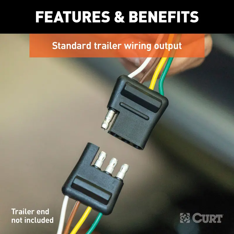 Curt 55570 Custom Vehicle-Specific Wiring Harness – 4-Way Flat Trailer Connector For Nissan Quest 1