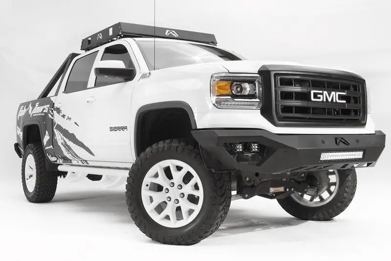 Fab Fours Vengeance Front Bumper – Two-Stage Black Powder-Coated Steel, Guard-Free Design 1
