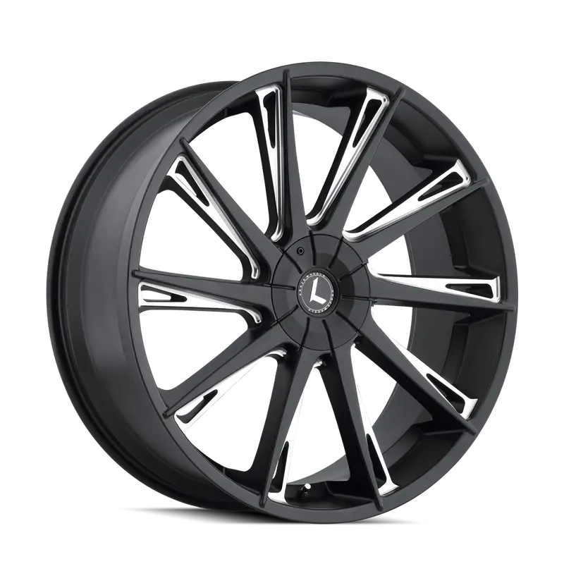 Kraze Kr144 Black/Milled 24X9.5 Alloy Wheel – 5X115/5X120 Bolt Pattern, 18Mm Offset 1