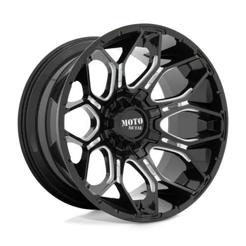 Moto Metal Mo80822267344N Forged Alloy Wheel – 22X12 Inches, 6X135Mm/5.5 Inch, Gloss Black With Machined Face 1