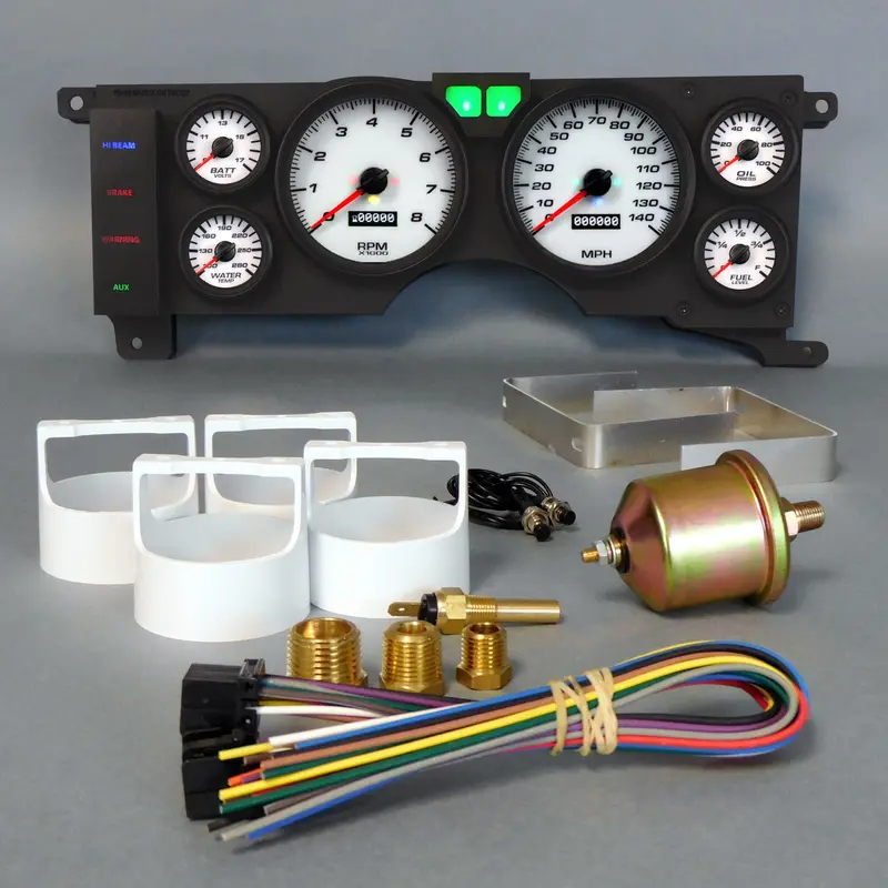 New Vintage Usa Mustang Gauge Cluster Kit – 1978–1986, Perf Ii Style, White Face 1