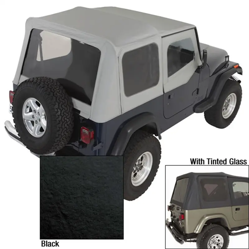 Rugged Ridge 13722.15 Soft Top Replacement With Doorskins, Tinted Glass, And Black Denim Finish 1